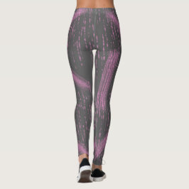 Abstracte Kunst Roze Koraal Houtskoolgrijs Legging