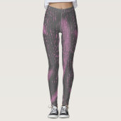Abstracte Kunst Roze Koraal Houtskoolgrijs Legging (Voorkant)