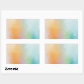 Abstracte kunst roze rood geel blauw lege sjabloon rechthoekige sticker (Vel)