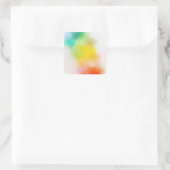 Abstracte kunst roze rood geel oranje blauw groen vierkante sticker (Tas)