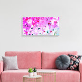 Abstracte kunst roze roodgroene moderne trendy canvas afdruk (Insitu (Woonkamer))