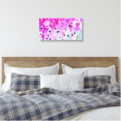 Abstracte kunst roze roodgroene moderne trendy canvas afdruk (Insitu (Slaapkamer))