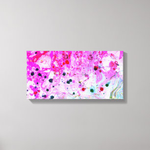 Abstracte kunst roze roodgroene moderne trendy canvas afdruk