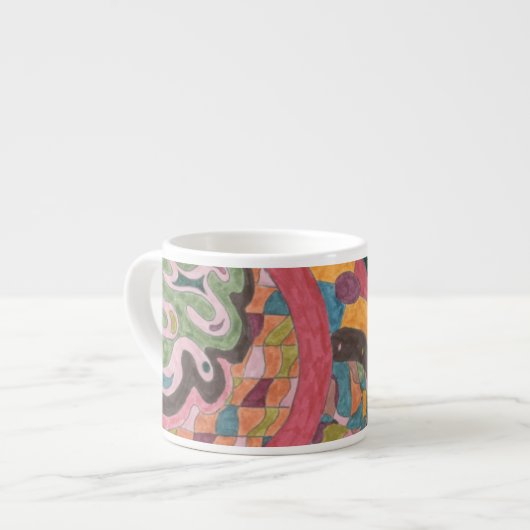 abstracte kunst "Roze stemming" Espresso Kop (Links)