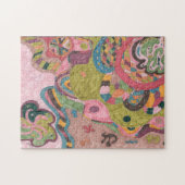 abstracte kunst "Roze stemming" Legpuzzel (Horizontaal)