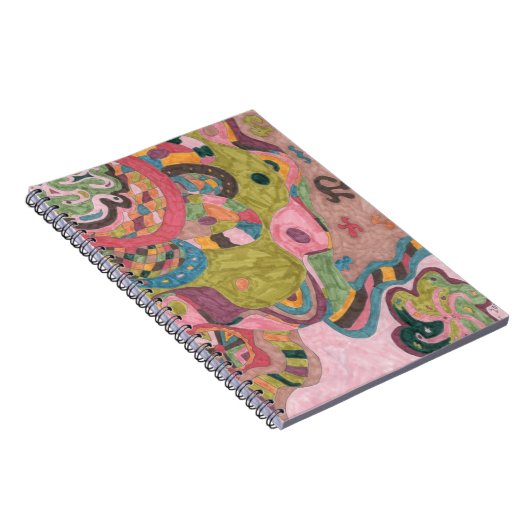 abstracte kunst "Roze stemming" Notitieboek (Rechterzijde)