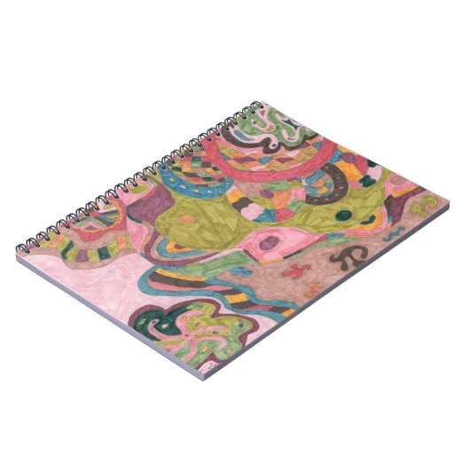 abstracte kunst "Roze stemming" Notitieboek (Linkerzijde)