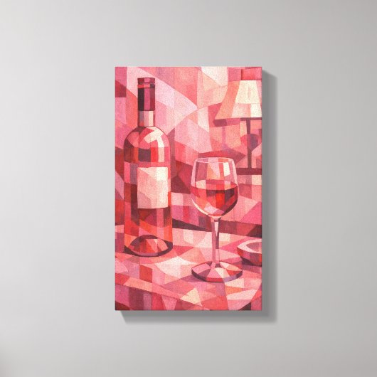 Abstracte Kunst (Roze Wijn) Decoratie Schilderij (Voorkant)