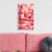 Abstracte Kunst (Roze Wijn) Decoratie Schilderij (Insitu (Woonkamer))