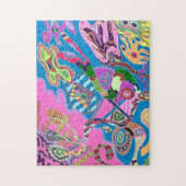 abstracte kunst "Roze winkels" Legpuzzel (Verticaal)