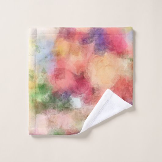 Abstracte kunst Rozen bloemen Moderne Floral Elega Bad Handdoek (Wasdoekje)