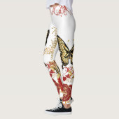 Abstracte kunst Rozen vlindervlies hartig goud Leggings (Links)