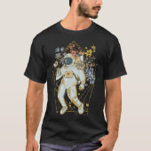 Abstracte kunst ruimte astronaut bloemontwerp t-shirt (Voorkant)