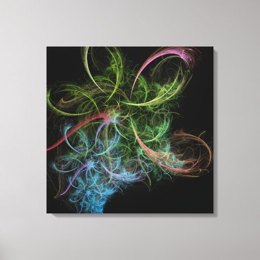 Abstracte kunst ruimte bloemen canvas afdruk (Voorkant)