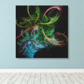 Abstracte kunst ruimte bloemen canvas afdruk (Insitu (Houten vloer))