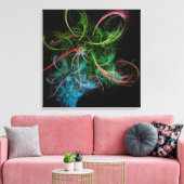 Abstracte kunst ruimte bloemen canvas afdruk (Insitu (Woonkamer))