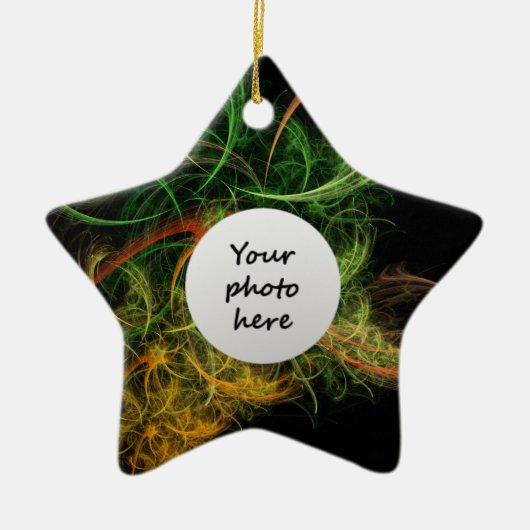 Abstracte kunst ruimte bloemen keramisch ornament (Voorkant)