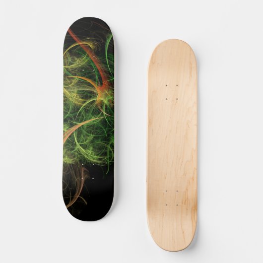 Abstracte kunst ruimte bloemen persoonlijk skateboard (Voorkant)