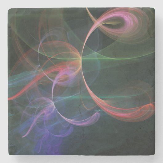 Abstracte Kunst Ruimte Stenen Onderzetter (Voorkant)