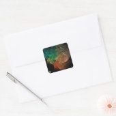 Abstracte Kunst Ruimte Vogel Vierkante Sticker (Envelop)