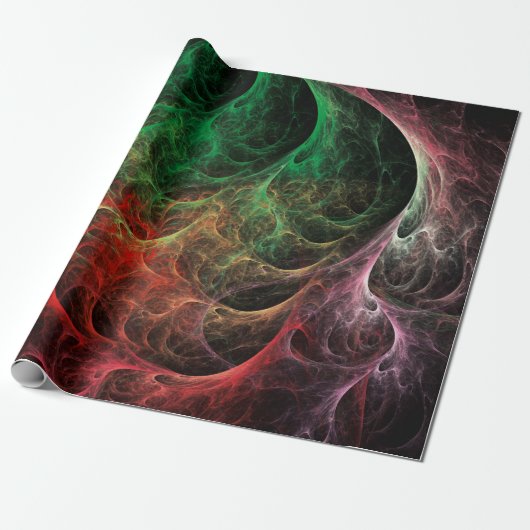Abstracte Kunst Ruimte Vuur Cadeaupapier (Uitgerold)