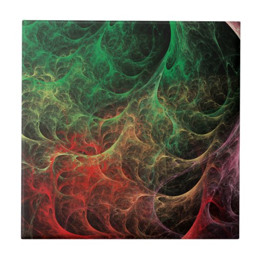 Abstracte Kunst Ruimte Vuur Tegeltje (Voorkant)