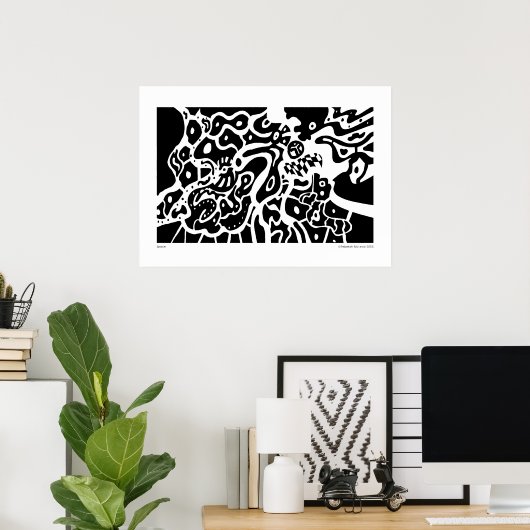 abstracte kunst "Ruimtevaart" Poster (Thuiskantoor)