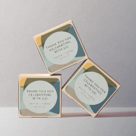 Abstracte Kunst Sage Blauwgroen Aangepaste Bruilof Vierkante Sticker