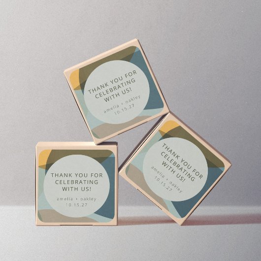 Abstracte Kunst Sage Blauwgroen Aangepaste Bruilof Vierkante Sticker