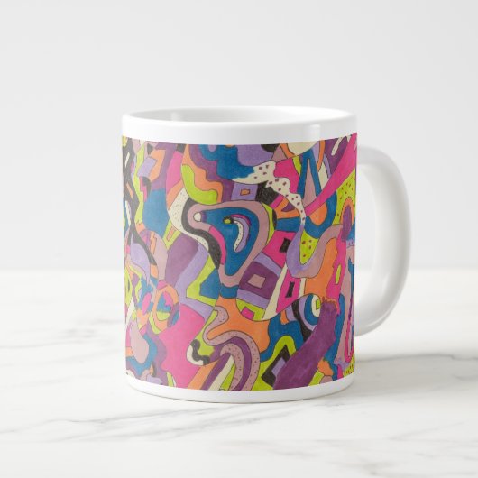 abstracte kunst "Samba" Grote Koffiekop (Voorkant rechts)