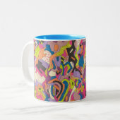 abstracte kunst "Samba" Tweekleurige Koffiemok (Voorkant links)