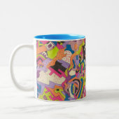 abstracte kunst "Samba" Tweekleurige Koffiemok (Links)