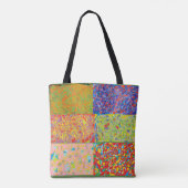 abstracte kunst sari als patchwork tote bag (Achterkant)