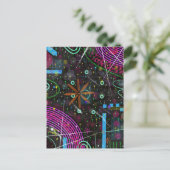 Abstracte Kunst: Satelliet  Briefkaart (Staand voorkant)