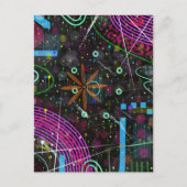 Abstracte Kunst: Satelliet  Briefkaart (Voorkant)