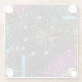 Abstracte Kunst: Satelliet  Glazen Onderzetter (Achterkant)