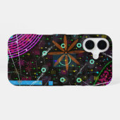 Abstracte Kunst: Satelliet iPhone 16 Hoesje (Achterkant horizontaal)