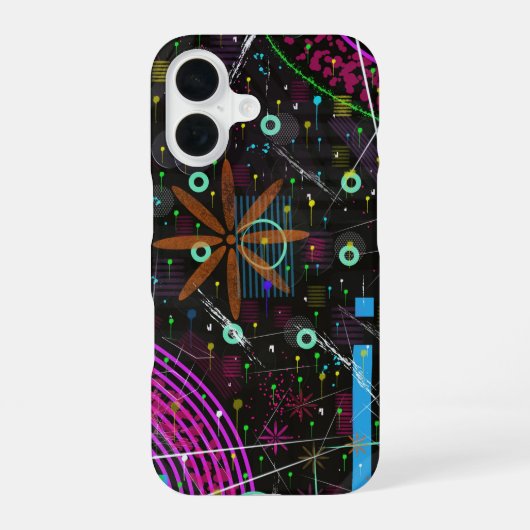 Abstracte Kunst: Satelliet iPhone 16 Hoesje (Achterkant)