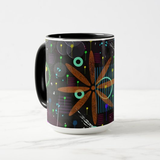 Abstracte Kunst: Satelliet  Mok (Voorkant links)