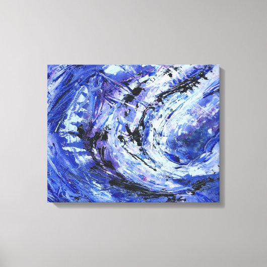 Abstracte Kunst 'Schakeringen van Blauw' Canvas Afdruk (Voorkant)