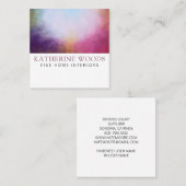 Abstracte kunst Schilder Interior Designer Rood Vi Vierkante Visitekaartje (Voorkant / Achterkant)