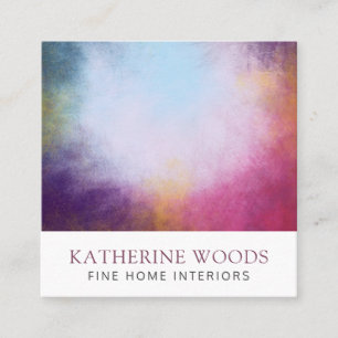 Abstracte kunst Schilder Interior Designer Rood Vi Vierkante Visitekaartje