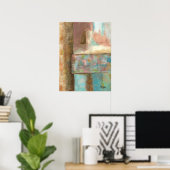 Abstracte kunst schilderij pastel fantasie kasteel poster (Thuiskantoor)