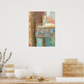 Abstracte kunst schilderij pastel fantasie kasteel poster (Keuken)