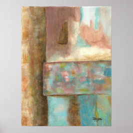 Abstracte kunst schilderij pastel fantasie kasteel poster