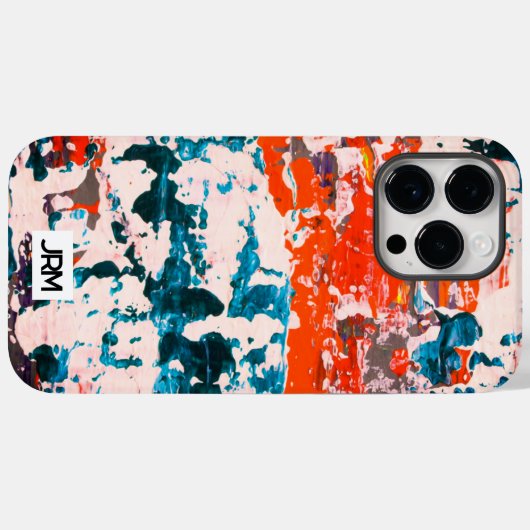 Abstracte Kunst Schilderij Rood Blauw Wit Monogram Case-Mate iPhone Case (Achterkant (horizontaal))