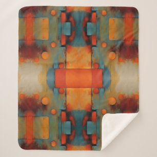 Abstracte kunst sherpa deken