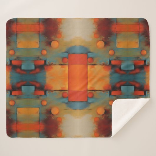 Abstracte kunst sherpa deken (Voorkant (horizontaal))