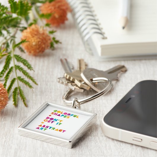 Abstracte kunst sleutelhanger (Zijkant)