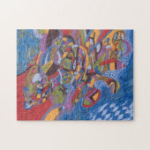 abstracte kunst "Space Octopus" Legpuzzel (Horizontaal)